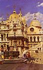 Piazza Paintings - Piazza San Marco by Ulpiano Checa y Sanz